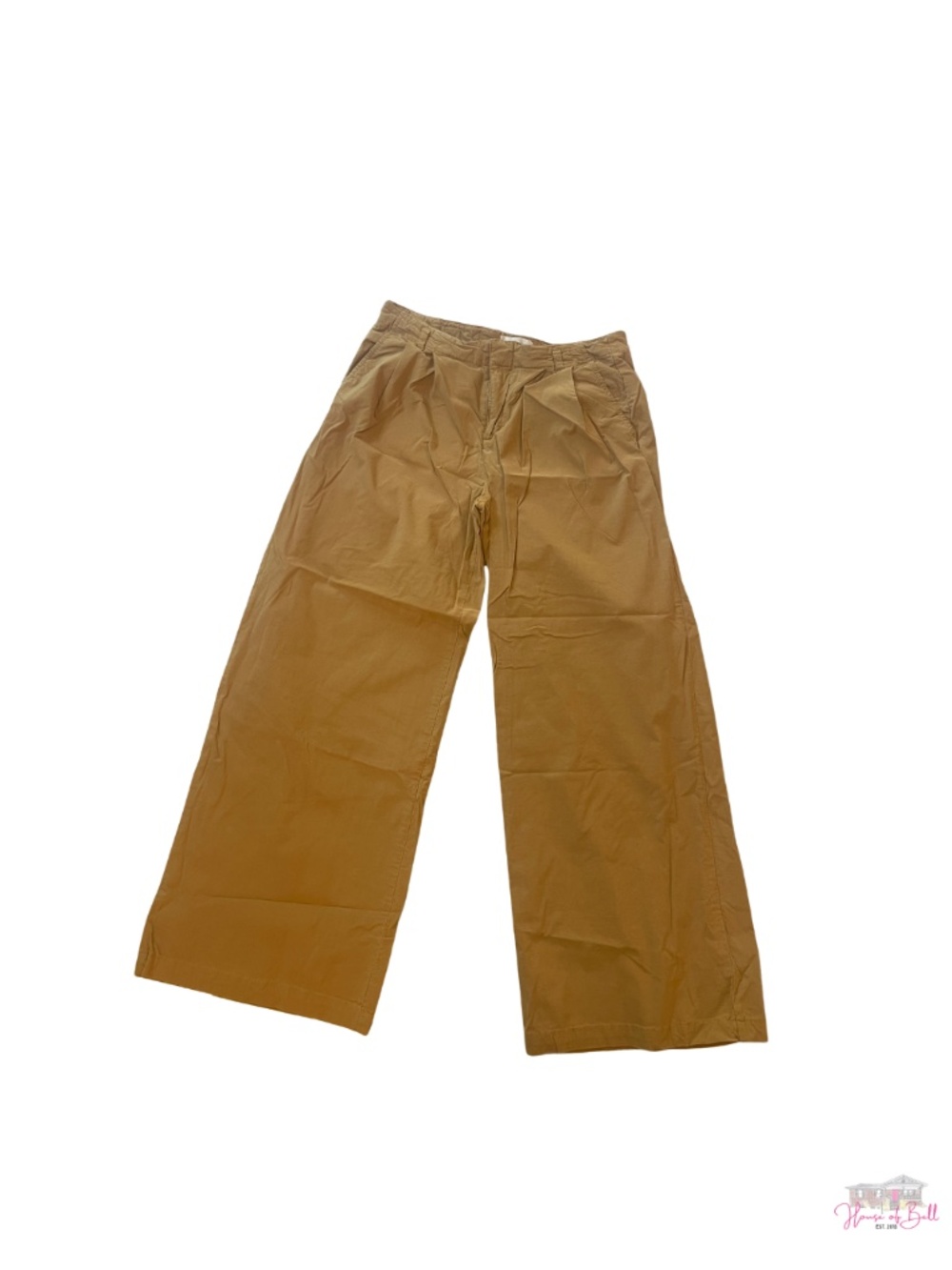 Anthropologie High-Waisted Wide Leg Cinch-Back Trousers Khaki Camel Size 2